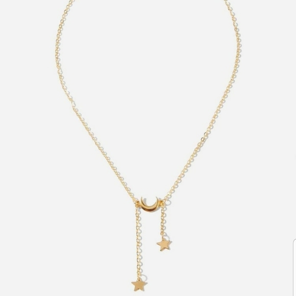 *Oline* Stars and Moon Gold Necklace - Picture 2 of 3